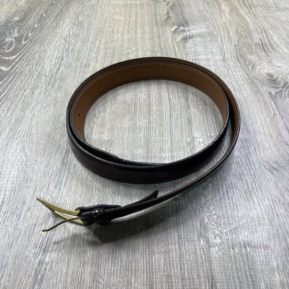 Brighton Black Anilina Aniline Glaze Cowhide on Glove Leather Belt Size 48 - Picture 1 of 15